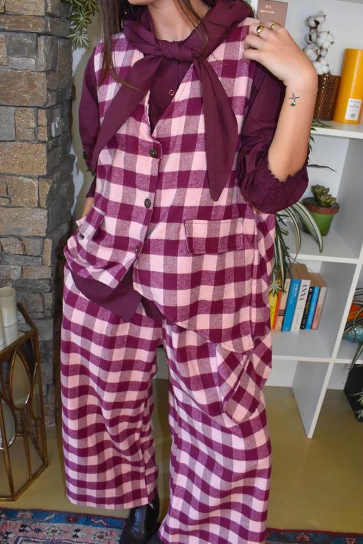 Paloma Tela Neckerchief Blouse Aubergine